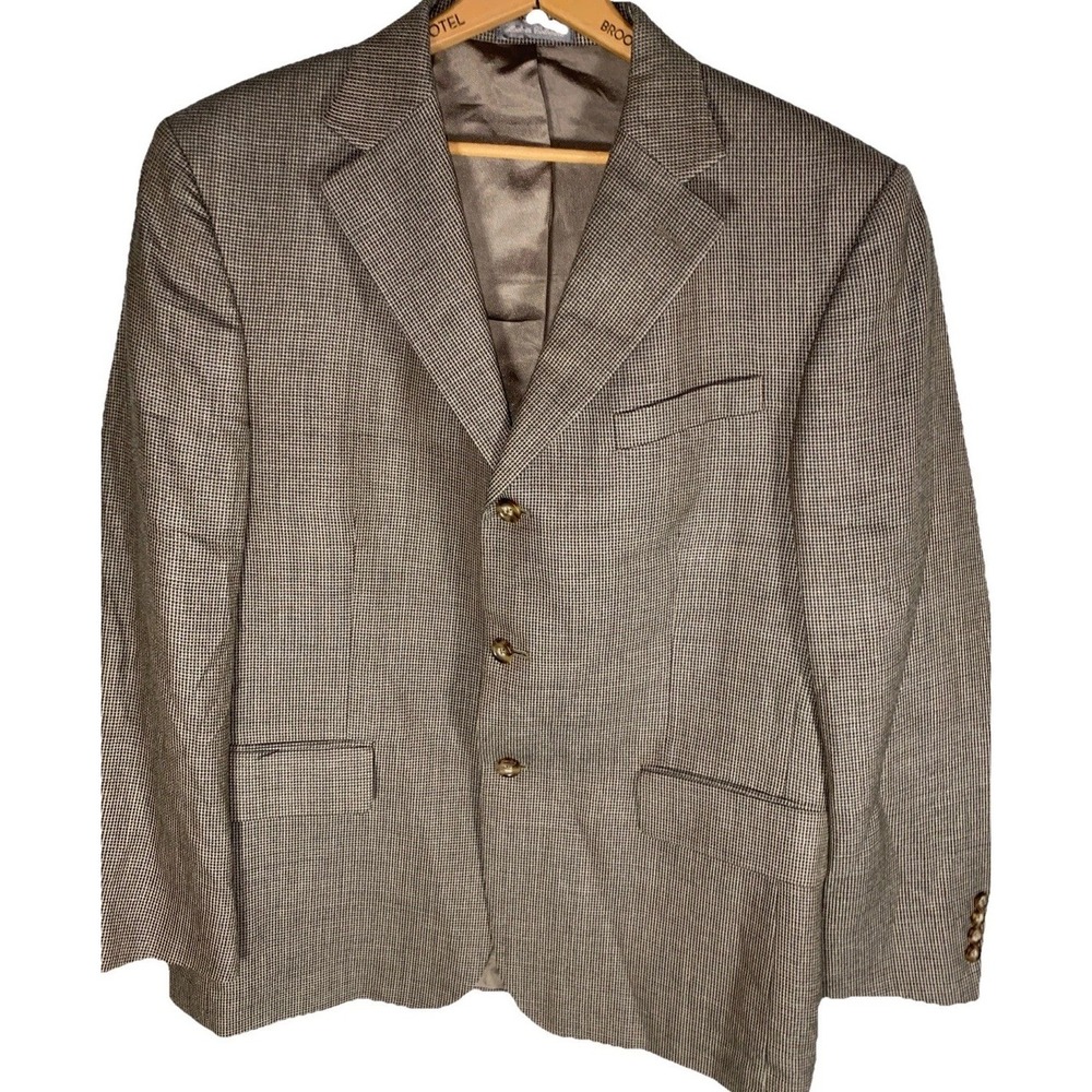 Silk Wool Blazer 44R Sport Coat Suit Jacket‎ Oscar De Larenta Old Money Mens